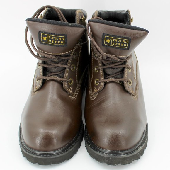 TEXAS STEER Other - TEXAS STEER Men's Steel Toe Leather Work Boot Brown Size 10.5